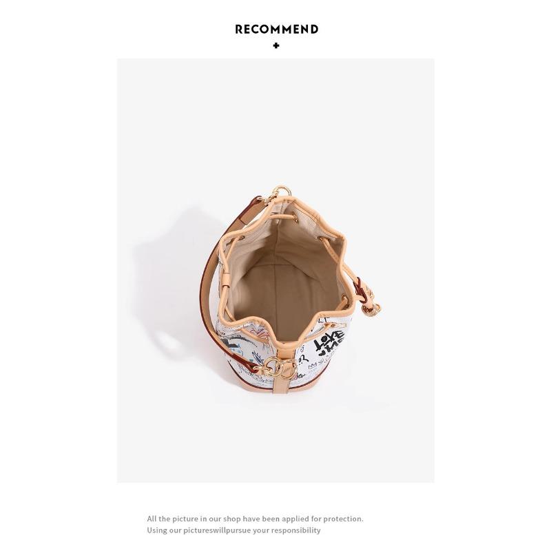 Graffiti Bucket Bag Women 2025 Single Shoulder Messenger Bag Hand-held Vegetable Basket Fashionable All-match Handbag