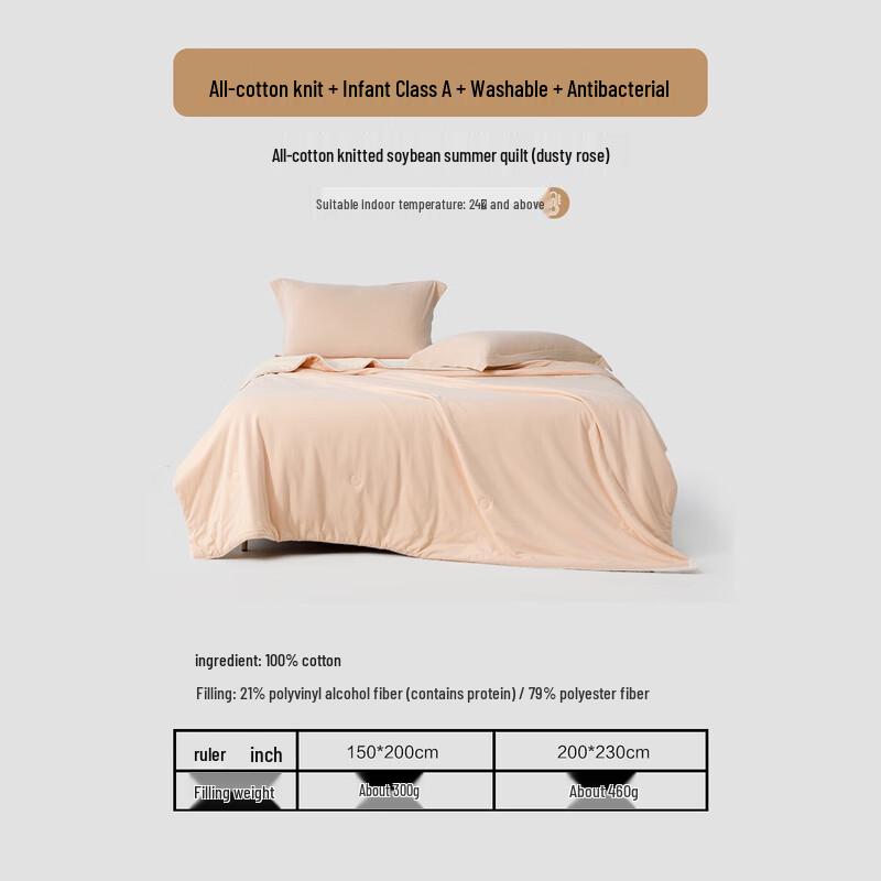 Pure Cotton Soybean Fiber All-Season Quilt