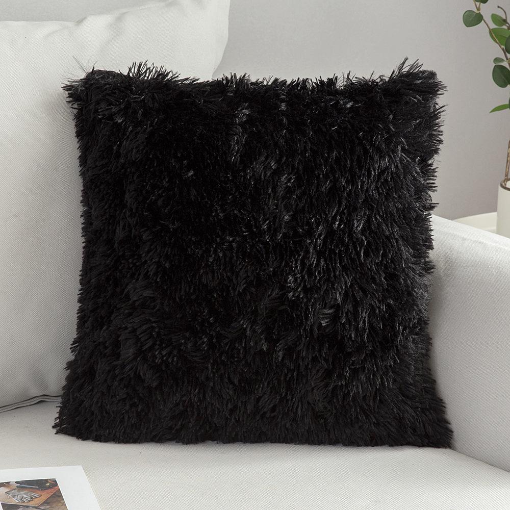 Solid Soft Fluffy Plush Cushion Cover Sofa Decorative Pillow Cover Home Pillowcase Shaggy Fur Cushion Cover Home Textile Decor