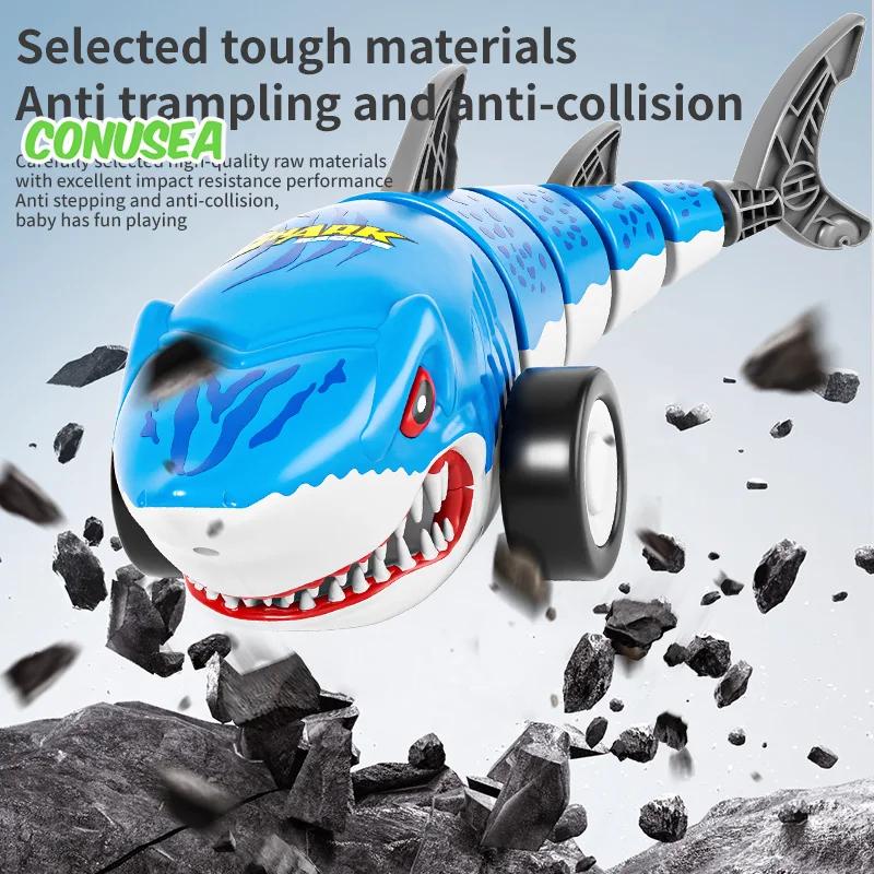 Rc Shark Car 2.4G Remote Control Cars 360 Degree Rotating Swing Tail Children's Radio Controlled Vehicles Electric Animals Toys