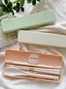 Skater Chopsticks and Spoon Combo Bento Adult Silent Silicone Made in Dull Set, 18cm, Antibacterial, Box, Size, Cushions, Japan, Pink, 18cm,