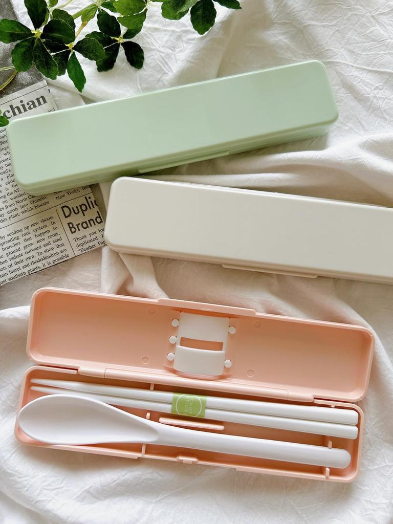 Skater Chopsticks and Spoon Combo Bento Adult Silent Silicone Made in Dull Set, 18cm, Antibacterial, Box, Size, Cushions, Japan, Pink, 18cm,