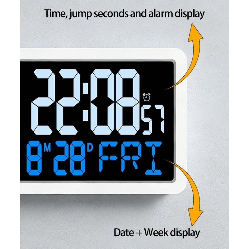 High Precise Digital Wall Clock With Multiple Temperature Humidities Display Simple LCD Room Clock For Living Room