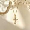High-End Rhinestone Cross Necklace: Luxurious Zirconia Choker for a Shiny, Versatile Look