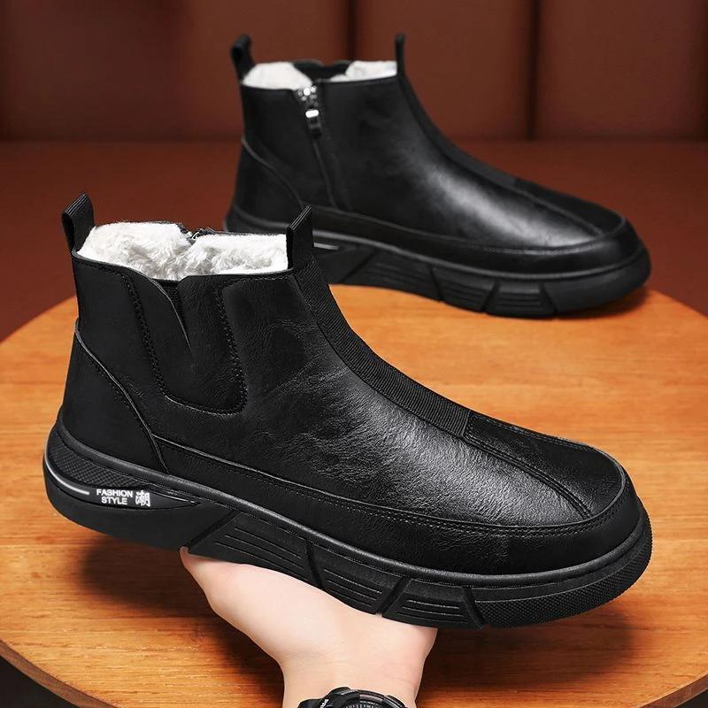 New in Men's Snow Boots Platform Warm Cold Proof Male Winter Shoes Brands Offer Anti Slip Fur Footwear High Quality Sale Luxury