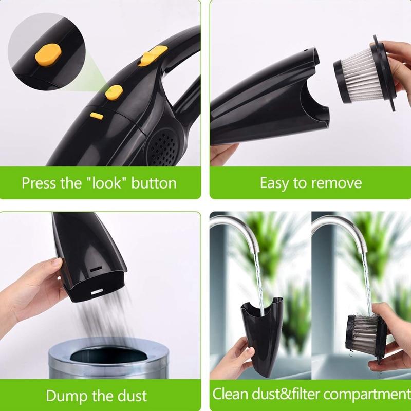 Rechargeable Wireless Handheld Vacuum Cleaner, Powerful Car Vacuum Cleaner, Portable Vacuum Cleaner with 2200 mAh Lithium Battery for Cars and Home |