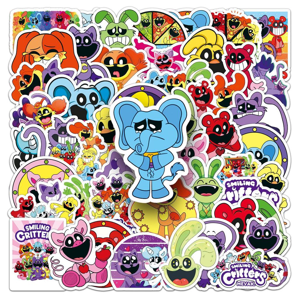 50 Cartoon Stickers Game Horror Smile Animal Decoration Computer Stickers