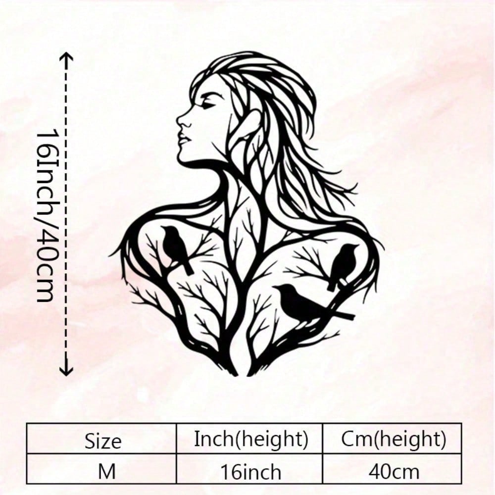 

Vintage Metal Wall Art Elegant Woman Back View Flow Hair Rustproof Iron Wall Decor Living Room Bedroom Office Gift різнокольоровий