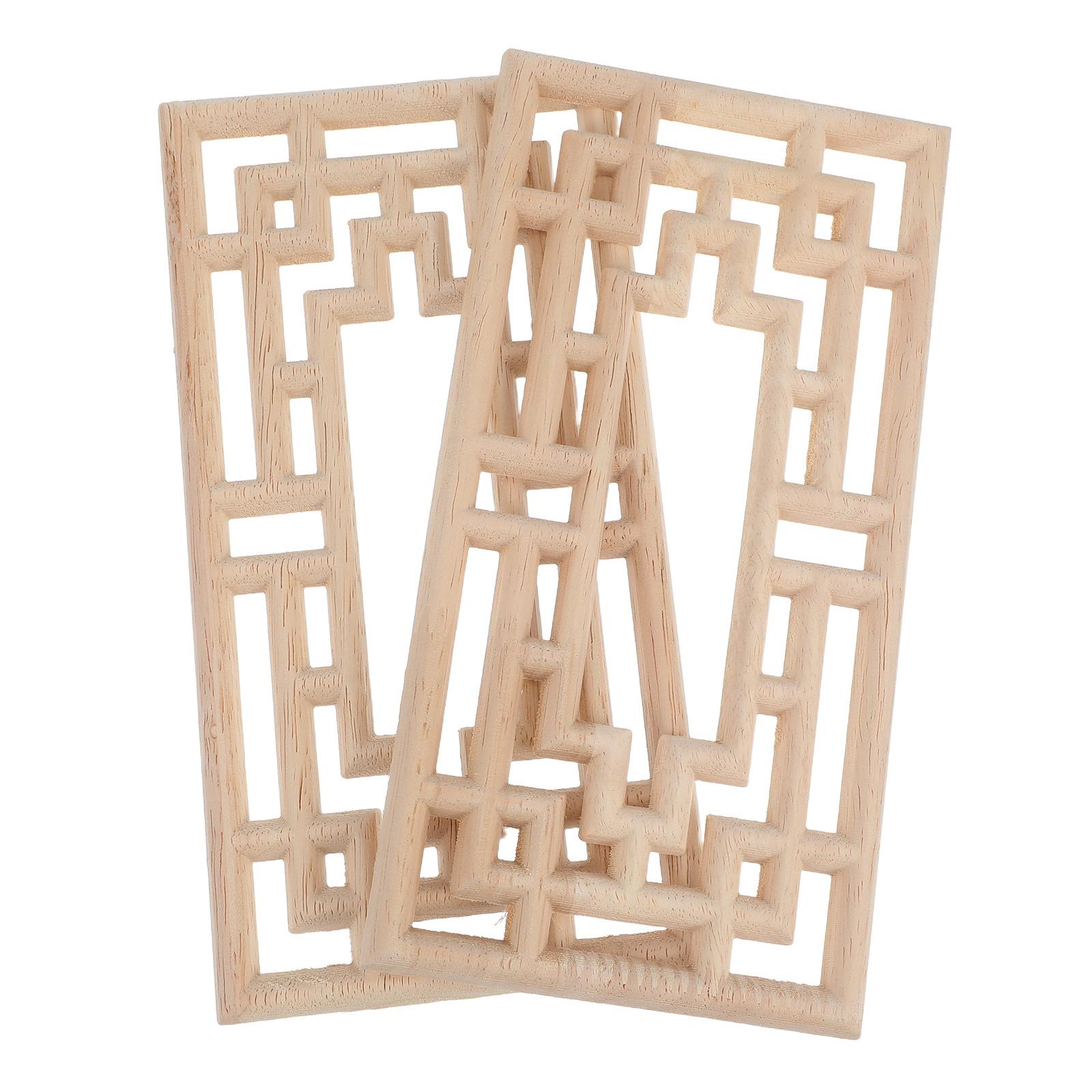 

2Pcs Wood Carved Appliques Elegant European Style Decorative Wooden Onlays for Cabinets Doors Beds Walls Furniture Decor other