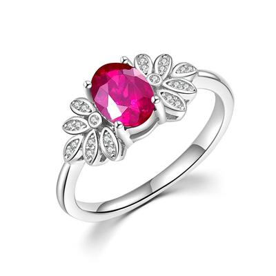 925 Sterling Silver Light Luxury Design Natural Filled Ruby Rings Luxury Women's Anniversary & Banquet & Birthday Gifts