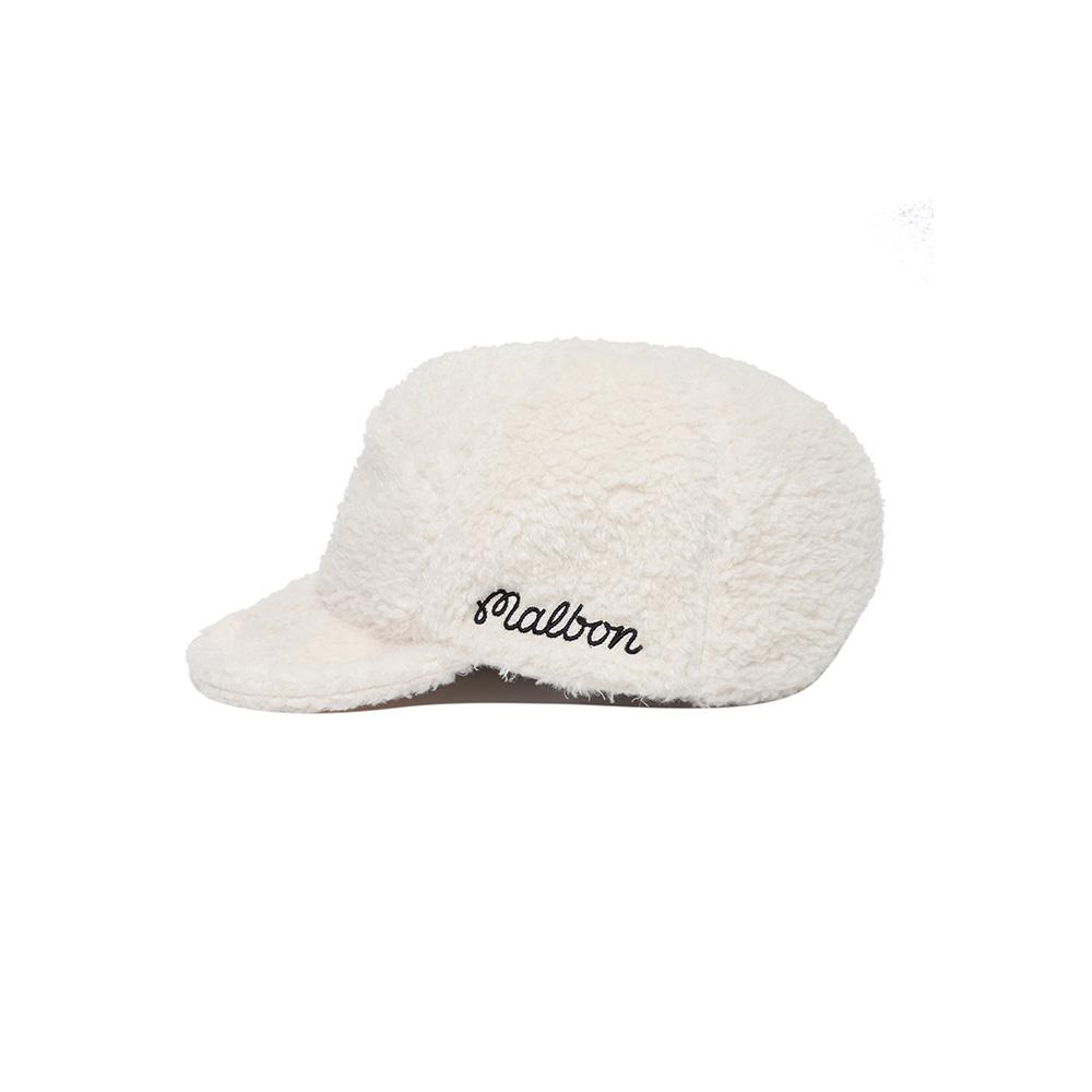 MALBON GOLF Sherpa Fleece Cap Ivory