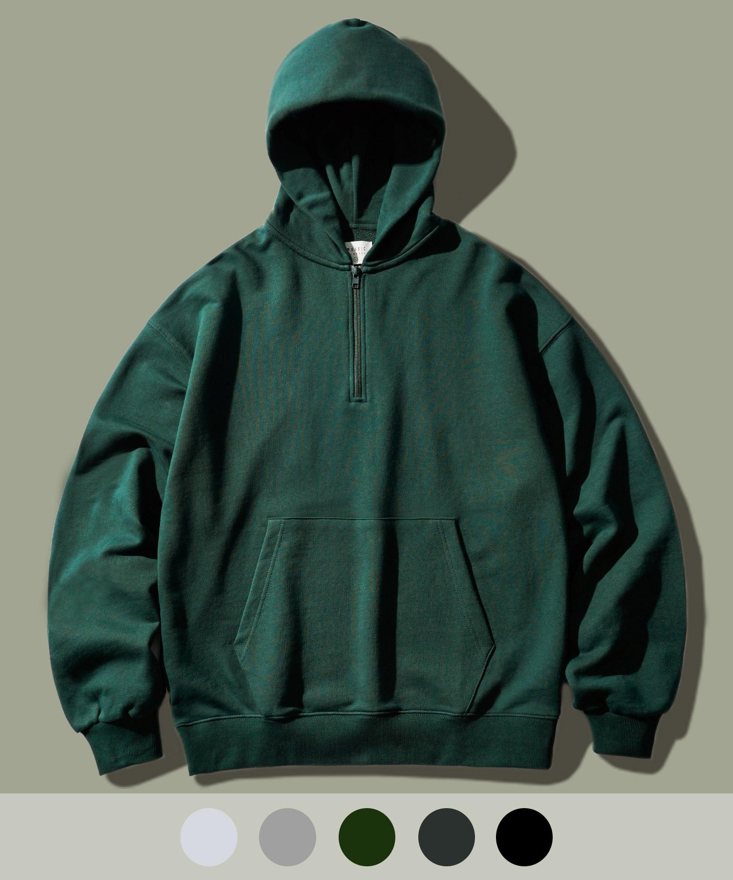 Худи с минималистичной молнией Pepl Flow Темно-зеленое Sjhd1427 Dark Green/L