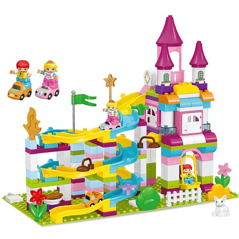 Große Bausteine Verrückte Murmelbahn Rutsche Pipeline Kugel Kompatible Große Steine Labyrinthspiel Kinder Kinder Montessori Spielzeug