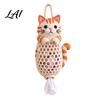 Seasonal Craft Kits Crochet Animal Bag Holder DIY Kit Hanging Plastic Make Easy Patterns Cute Raccoon Highland Cow Organizer for Home Kitchen Decor,