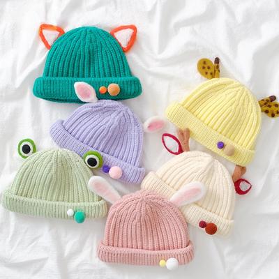 Niedliche Cartoon-Tiere Strickmütze für Jungen Mädchen Wintermützen Kinder Kawaii Mütze Kindermützen Herbst Winter Neue Kinderaccessoires