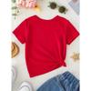 Kids Summer Crew Neck Short Sleeve T-Shirt with Sketch Headphones & Music Notes Print