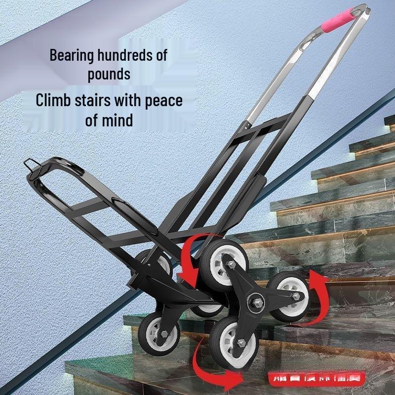 Carrello Manuale Pieghevole Portatile per Scale per Carichi Pesanti – Carrello Portabagagli Conveniente e Compatto