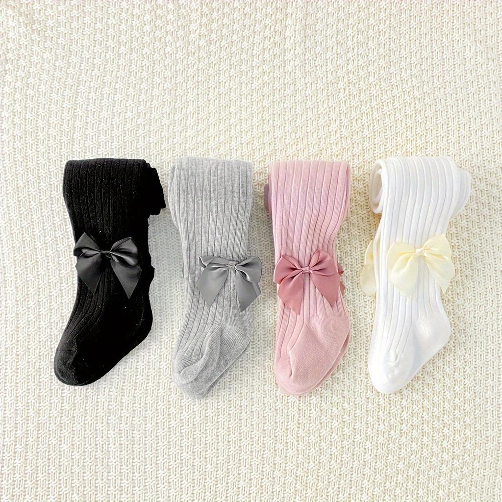 4 páry dívčích punčocháčů, jednobarevné, pružná pletenina, směs polyesteru, pouze ruční praní, punčocháče pro batolata a děti, módní doplněk k šatům