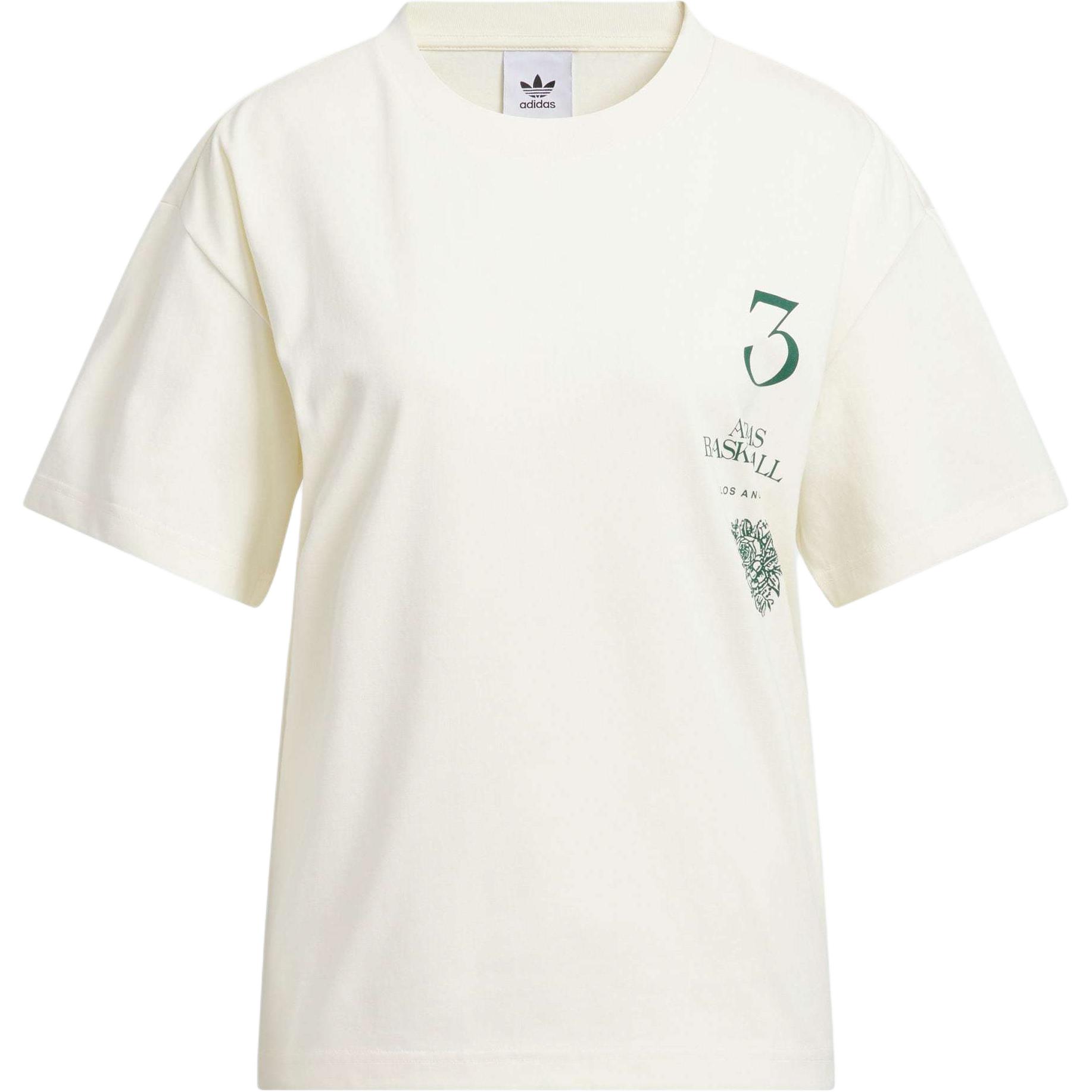 Adidas Originals LA To THE WORLD GRAPHIC TEE T Shirt Unisex Ivory/Forest Green JJ4037 S