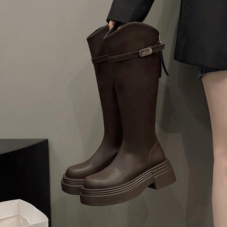 

Fashion French retro boots for women in the autumn and winter of 2025 New high-end thin boots Skinny simple women s boots 40