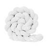 MERKMAK 3M Tour de Lit Bébé Coussin Serpent Coussin Tressé Pare-chocs Velours Protection Bébé- Blanc