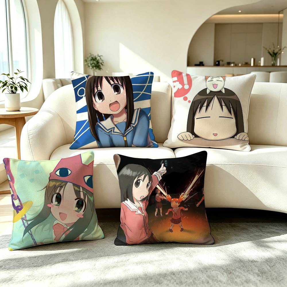 A-Azumanga Daioh Anime Square Double-Sided printed Pillow Case Bedroom Bedside Pillow Sofa Cushion Cover