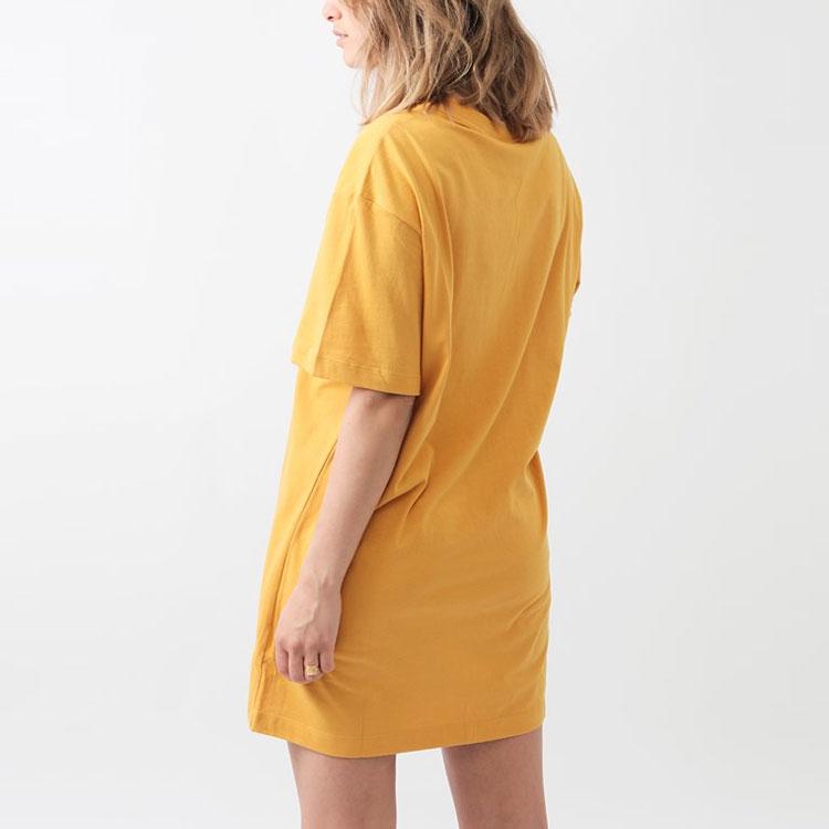 Nike Sportswear Essential Solid Logo Knit Loose Short Sleeve Dress Women Dresses Orange CJ2243-213