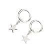 Women Girls Star Pendant Earrings Shiny Ear Clip Pin Copper Stud Jewelry Holiday Gift