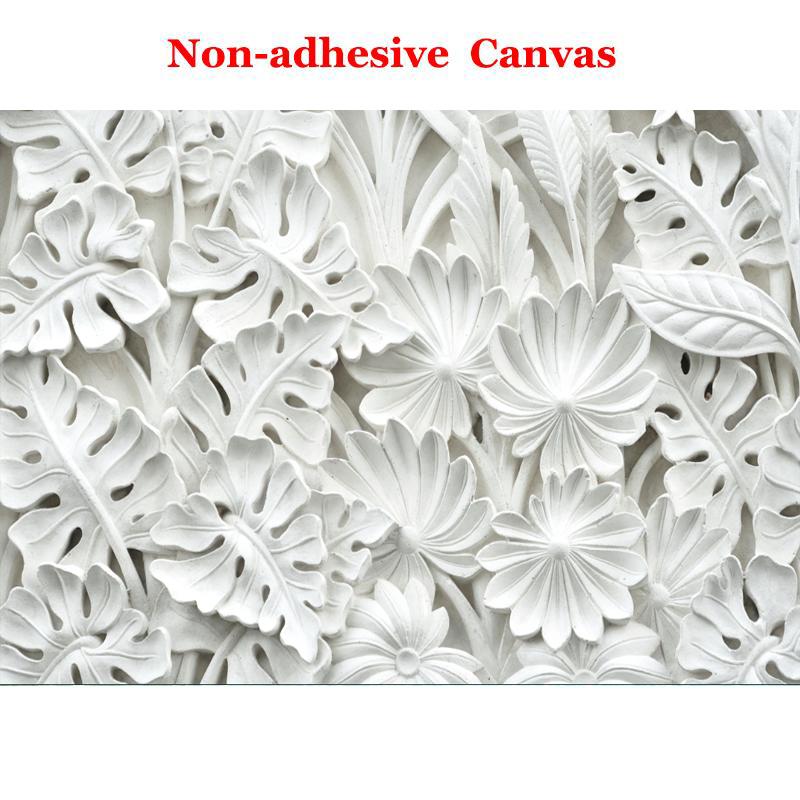 3D Stereo Leaf Pattern Plaster Relief Custom Mural Wall Paper Living Room TV Background Wall Painting Wallpaper Home Decoration