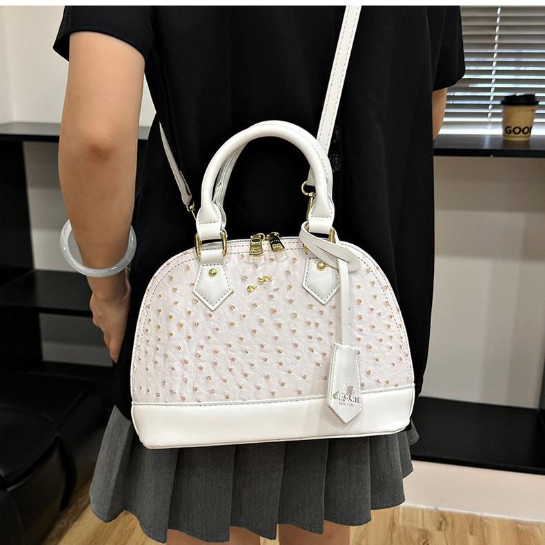 Women's Vintage 2025 Ostrich Pattern Large Capacity Handbag - Single Shoulder/Crossbody