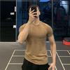 Ice Silk High Elastic Quick-drying Sports Short-sleeved Solid Color Fitness Clothes Men's Tight Round Neck T-shirt