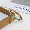 Zinc Zinc Zinc Alloy Cloisonne Open Bangle Elegant Retro Court Floral Cuff Classic Enamel Bracelet  Women