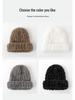 Women's Large Head Circumference White Knitted Wool Beanie - Fluffy, Warm, and Face-Slimming for Autumn and Winter