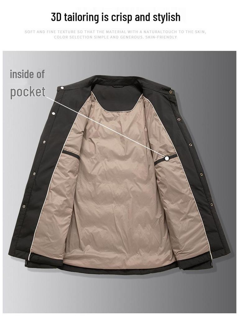 Leichte Herren-Daunenjacke mit Revers - Herbst/Winter Mode 2025, Warm, Große Größen, Business Casual, Lockere Passform Oberbekleidung