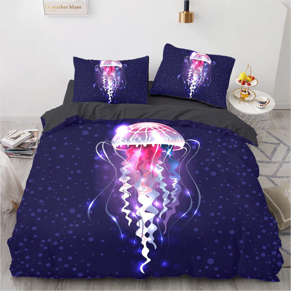 bedding set Digital Print Comfortable Duvet Cover for Home Bedroom Decoration, 1 Duvet Cover and 2pillowcase with Zippers