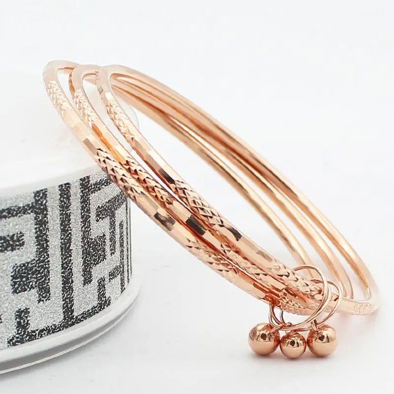 Purple Gold Plated Rose Gold Bracelet Rose Gold Sansheng Iii Bracelet Color Gold Smart Glossy Ball Bracelet