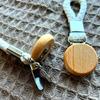 1/2pcs Multi Functional Non Perforated Kitchen Towel Clip, Woven Rope, Beech Wood Round Head Storage, Bathroom Clip