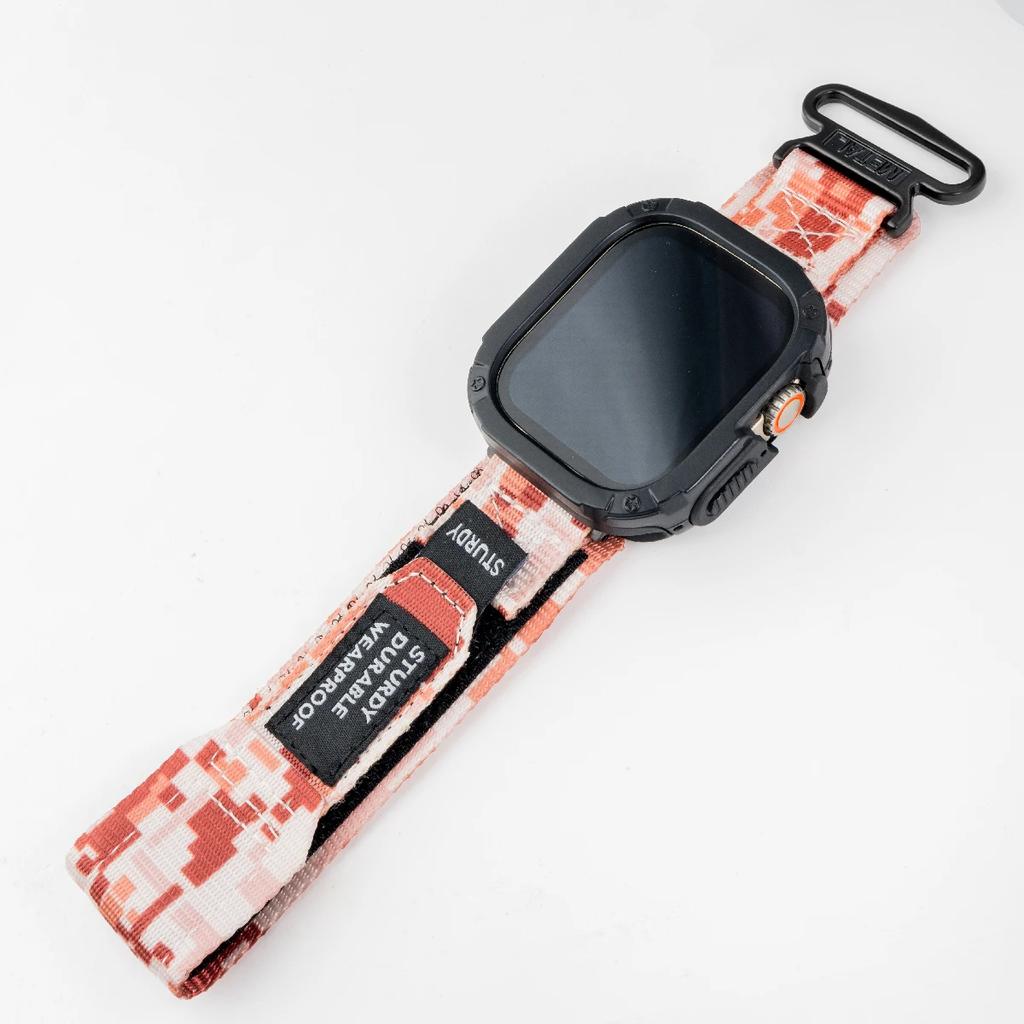 Cinturino in Nylon + Custodia per Apple Watch Ultra Band 42 46mm 49mm 44mm 41mm 45mm 40mm Braccialetto Sportivo Tattico per Iwatch Serie 10 9 8 7