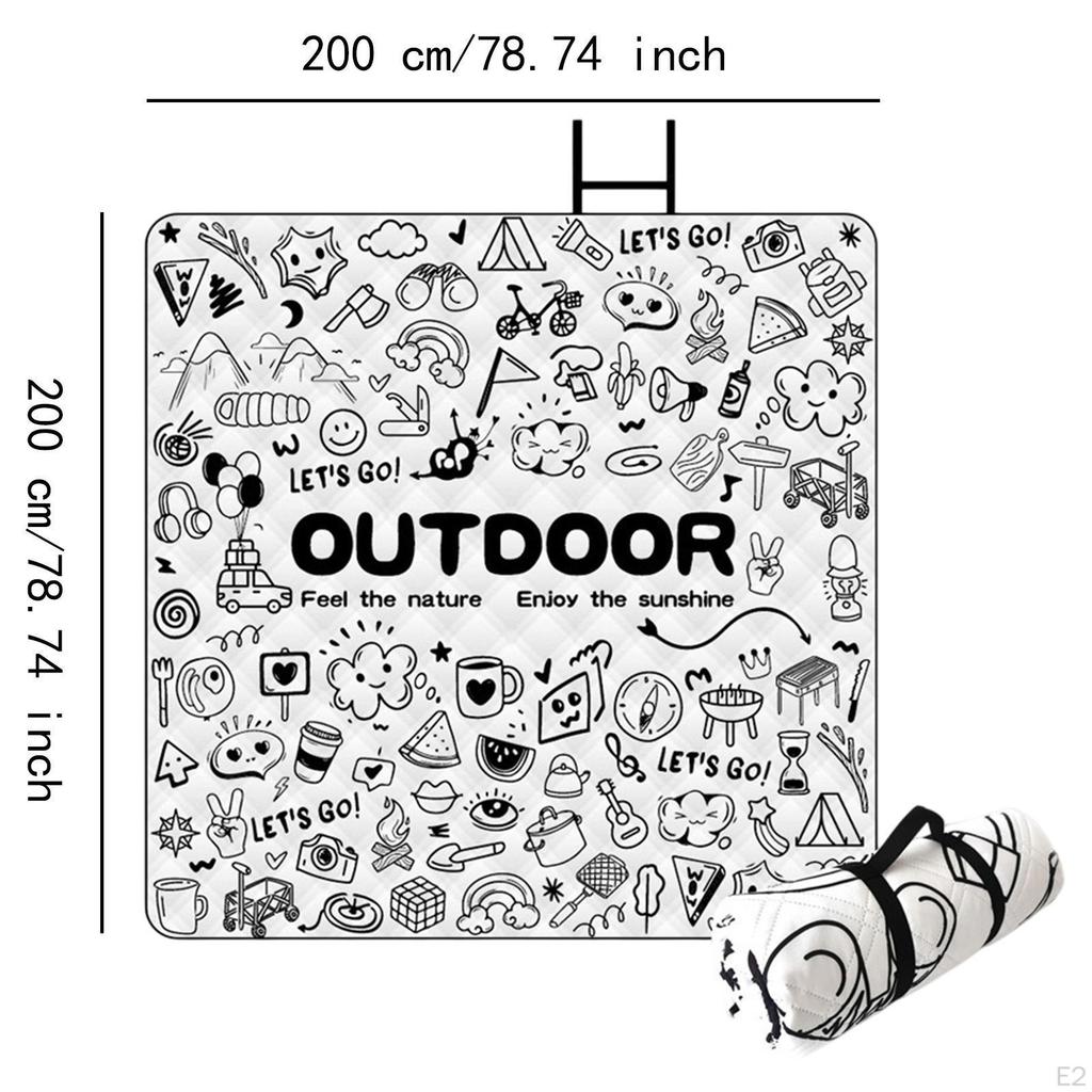 Folding Picnic Blanket Aluminum Film Base Multipurpose Play Mat Water Resistant Outdoor Camping