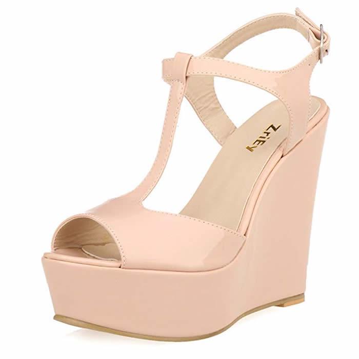Fashion Women's Open Toe Sandals High Wedge Sexy Club Heel Shoes Dress Shoes Wedding Shoes