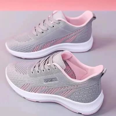 New Running Shoes Ladies Breathable Sneakers Summer Light Mesh Air Cushion Women's Sports Shoes Outdoor Lace Up Training Shoes