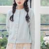 Pearl Button Bow Knot Sweater - Women's High-End Light Yellow Knit Cardigan