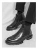 2025 Men's High-top Chelsea Leather Boots: Cross-border Fashion Slip-on Ankle & Martin Style