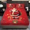 3Pcs Santa Claus Red Printed Coreless Bed Sheet Set, Multi Size Soft Bed Cover, Bedroom Bedding Decoration, Machine Washable