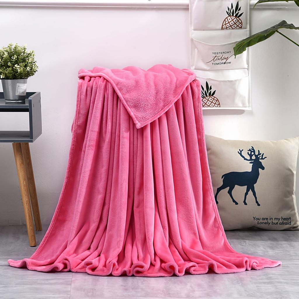 Solid Color Blanket,Coral Fleece,Thick Flannel Nap Blanket,Single and Double Person Blanket,Sofa Blanket