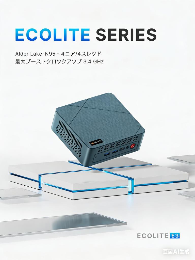 BOSGAME ECOLITE Series E3 Mini PC N95 MiNipc 16GB 512GB NVMe SSD Desktop PC Windows 11 Pro 4K 60Hz output support Small PC Wi-Fi 5/BT 5.0/2.5G LAN/SSD