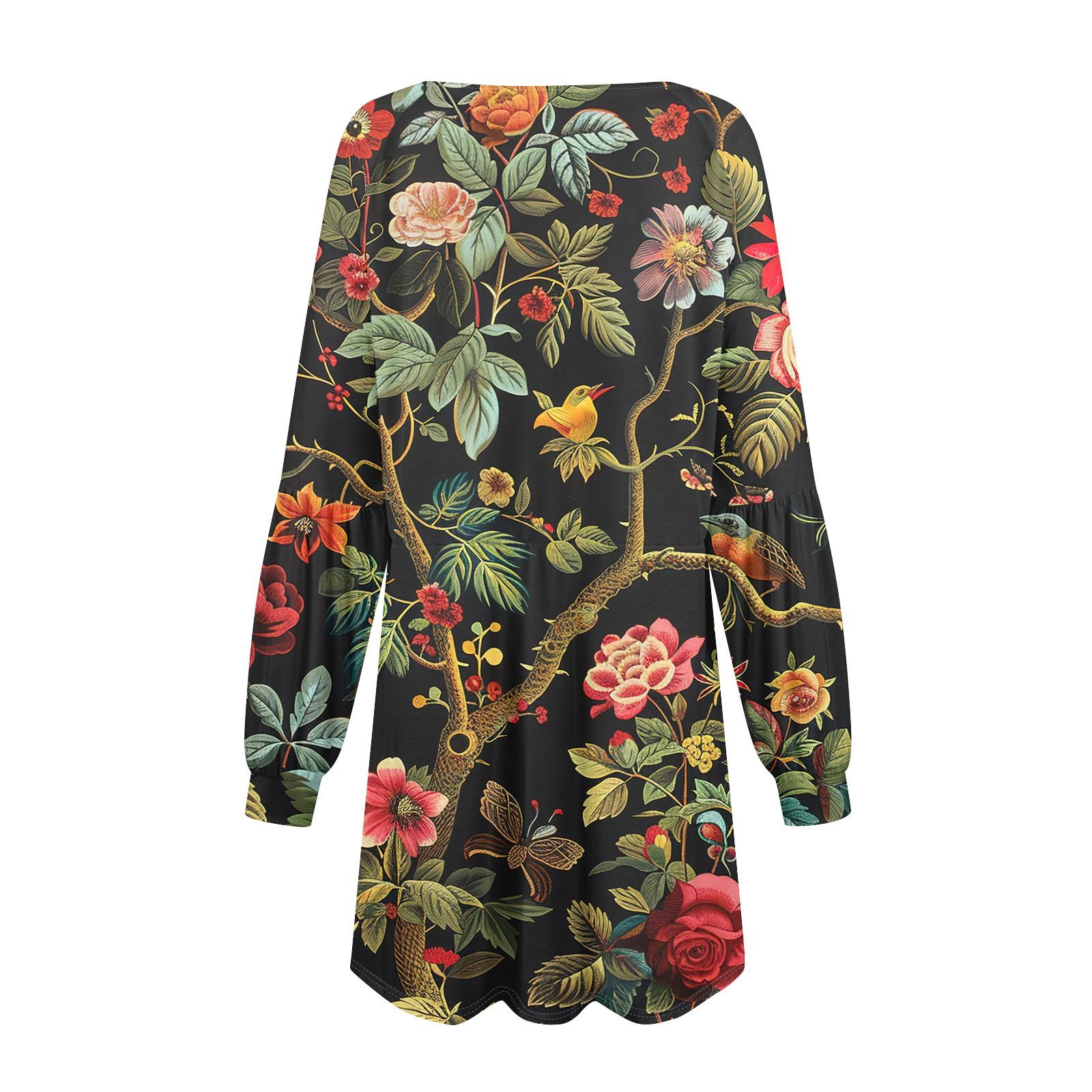 Модное женское платье трапециевидной формы с длинным рукавом. Осенний повседневный — фото 5