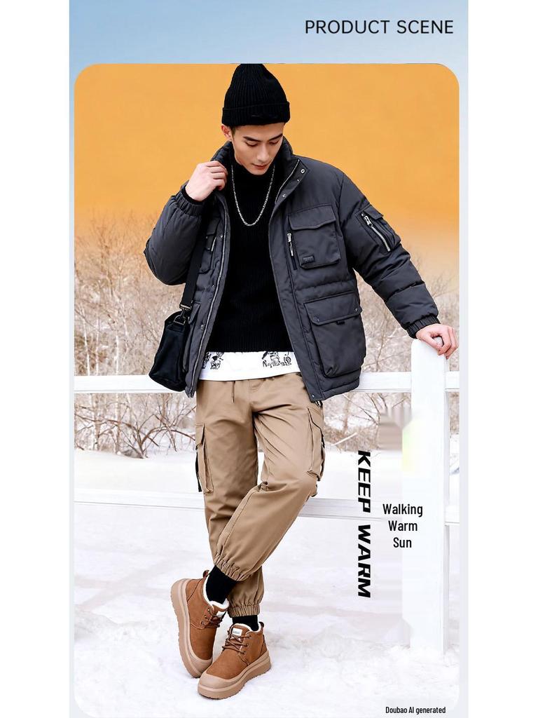 Men's Winter Plus Velvet Warm Snow Boots - Casual, Comfortable, Non-Slip Thick Sole Dad Shoes