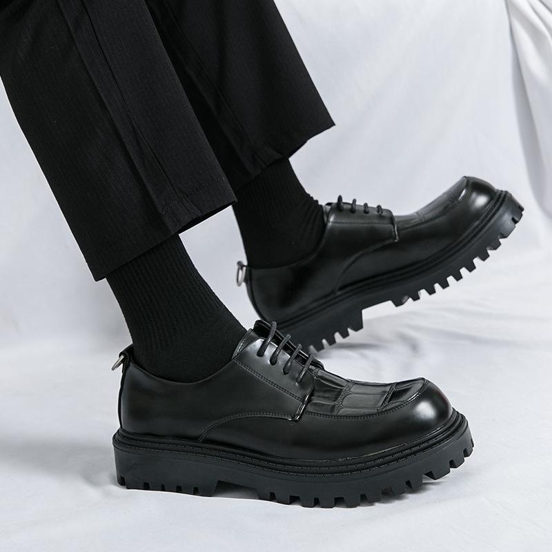 Cheap Leather Shoes Trend British New Korean Version Platform Heightening Business Dress Big Head Casual Men's Shoes