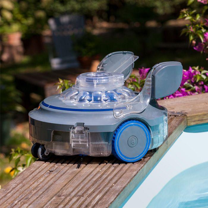 GRE - Robot a Batterie Rechargeable et sans fil, pour piscines Hors-Sol et enterrées Jusqu'a 12 x 5 m